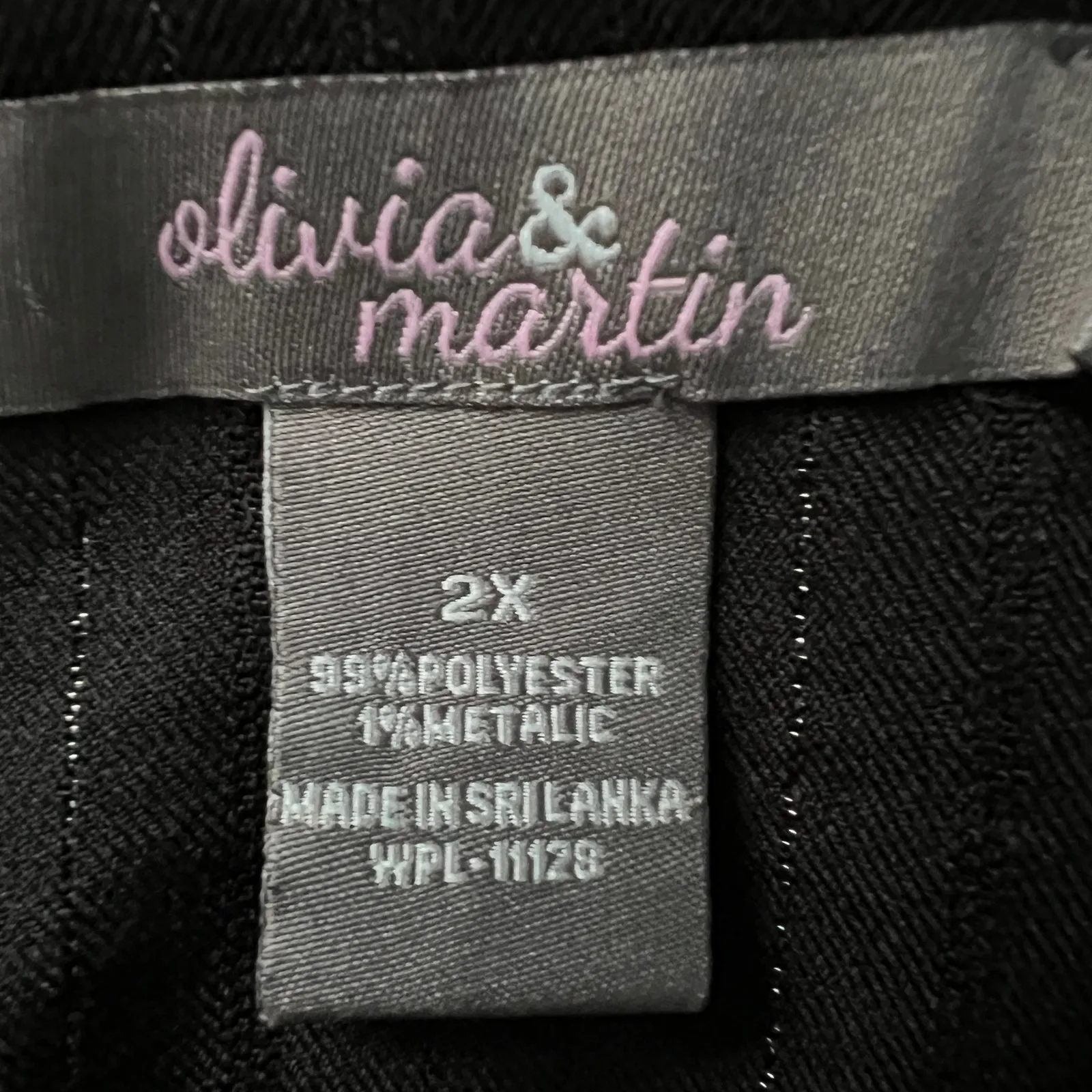 Olivia & Martin Button Front Blazer Womens 2X Business Career Office Workwear Black - Image 2