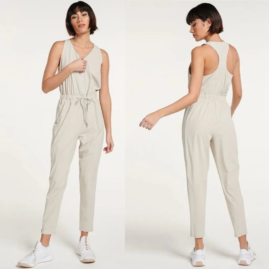 FLX Active Brown Sleeveless Woven Jumpsuit, Size XL, New with Tag - Image 11