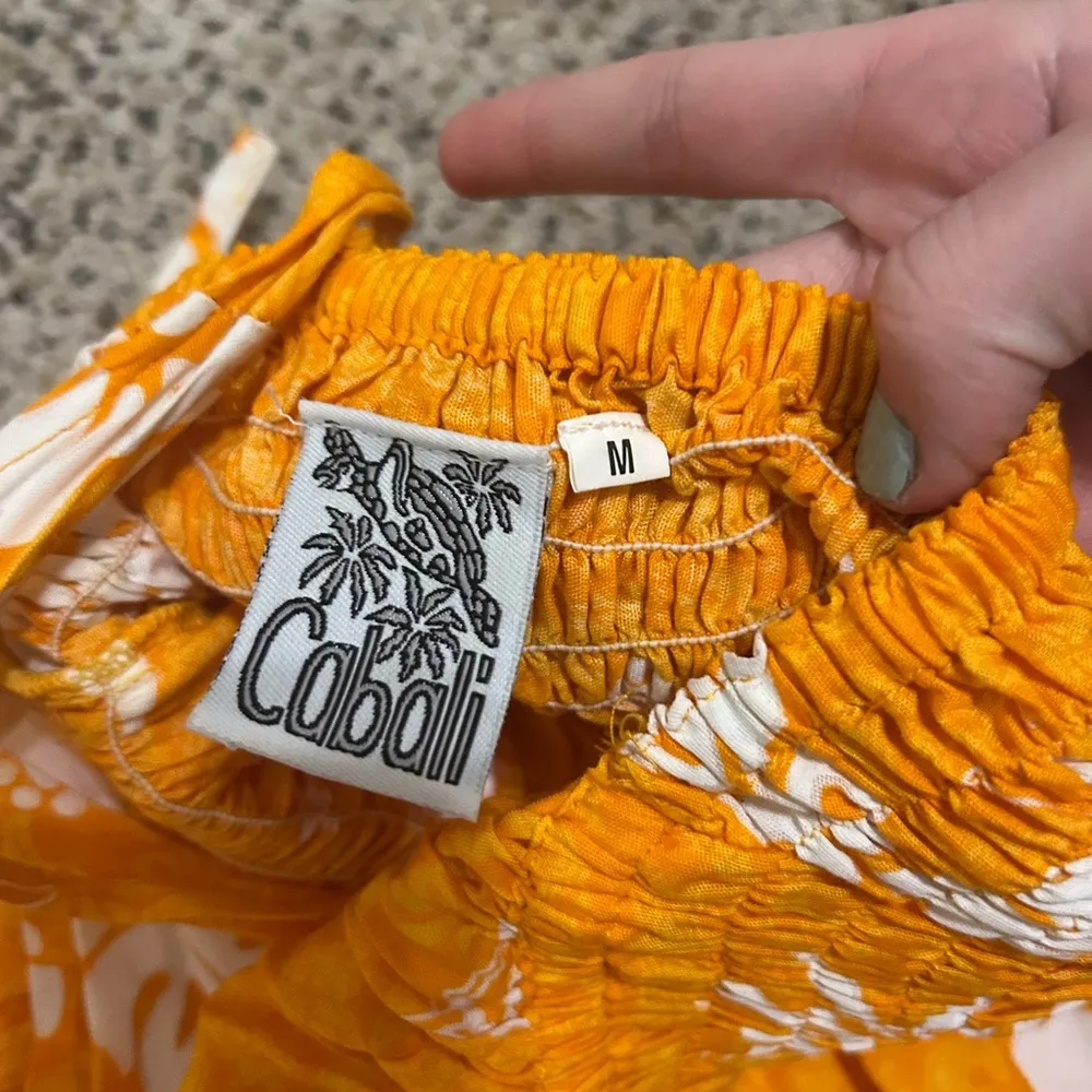 Tropical Orange Floral One Piece Size M - Image 2