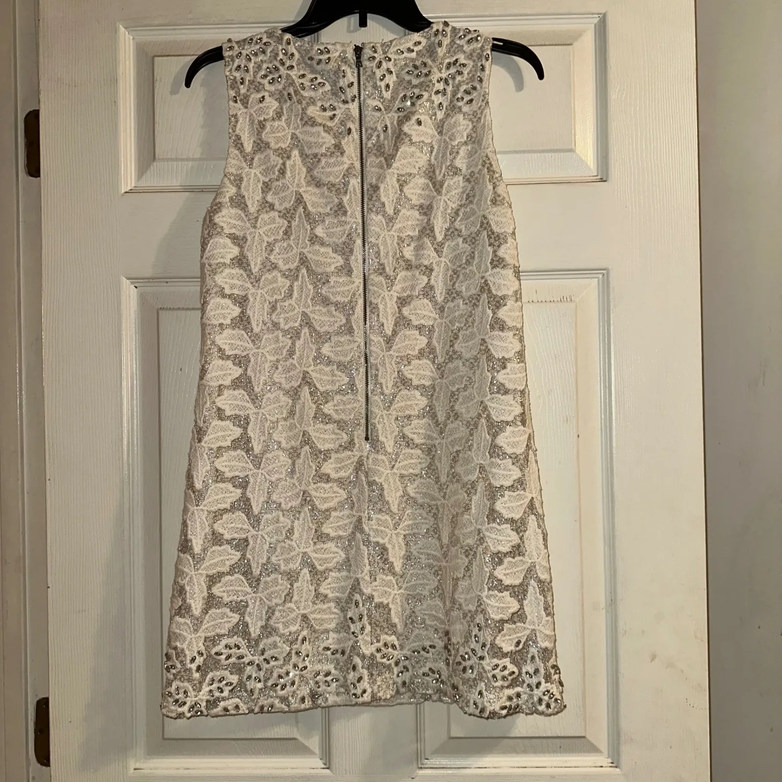 Alice + Olivia Dress Size 4‎ Sleeveless Floral Lace Embellished Party Cocktail - Image 6