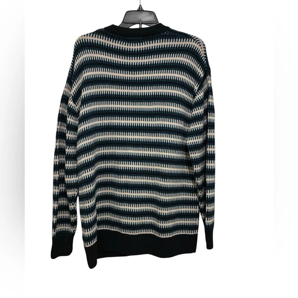 Zara Women's Multicolor Stripes Button-Up Cardigan L - Image 3