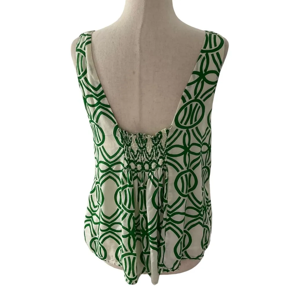 Maeve Green & White Shirt Women Top Size Small | 57-53 - Image 2