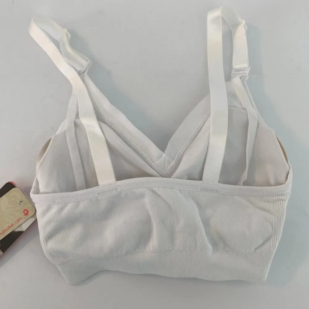 Ingrid And Isabel  White Seamless Drop Cut Nursing Bra NWT - Image 3