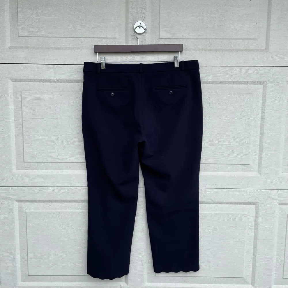 Banana Republic Womens Pants Slacks Navy Blue Avery Scallop Hem Ankle Size 14 - Image 4