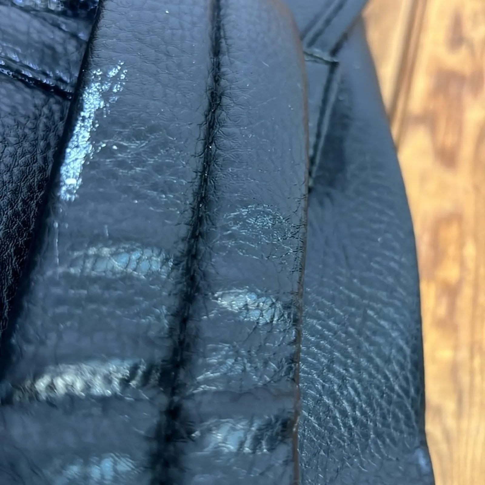 Vintage 90s Mickey Mouse large black leather backpack Disney - Image 4