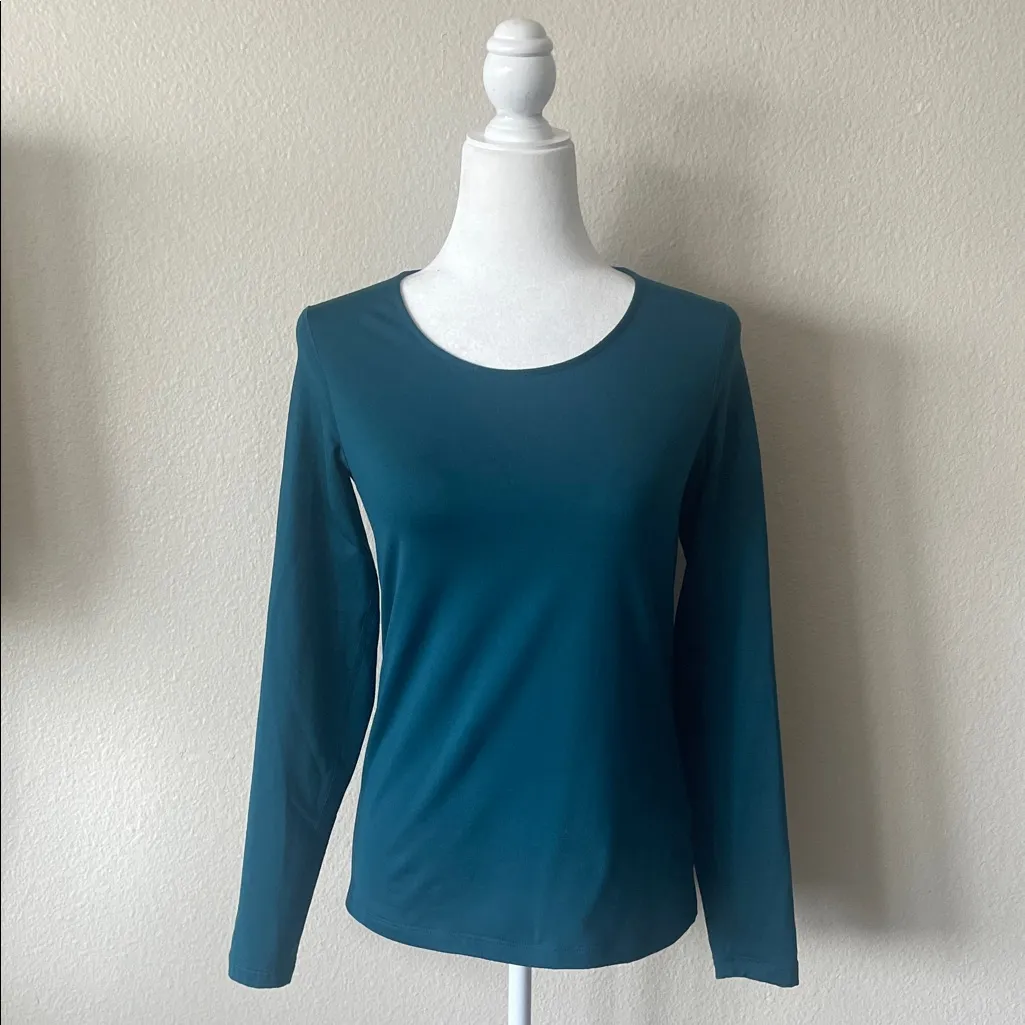 Nike Dri-FIT Thermal Long Sleeve Top Teal | Activewear Base Layer - Image 2