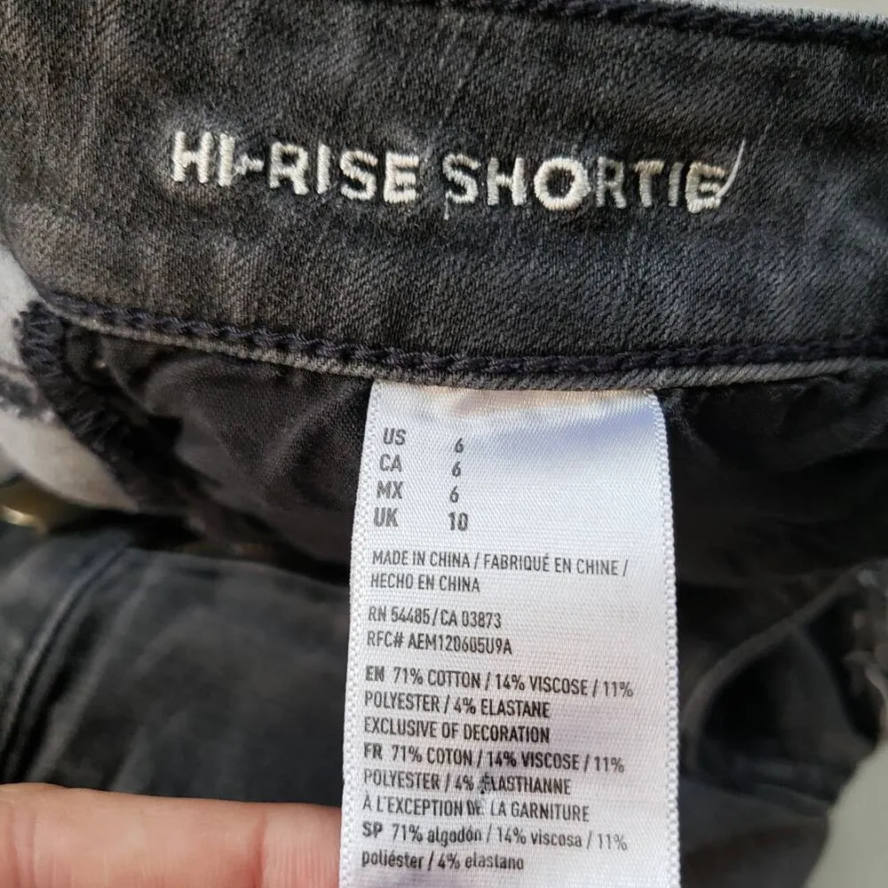 American Eagle Womens Shorts Size 6 Hi-Rise Jean Booty Distressed Black Festival - Image 11