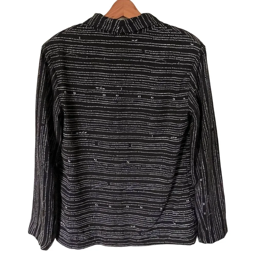 RAQUEL ALLEGRA Abstract Blazer Black Jacket Long Sleeves Relaxed Pockets 2 EUC Size M - Image 11