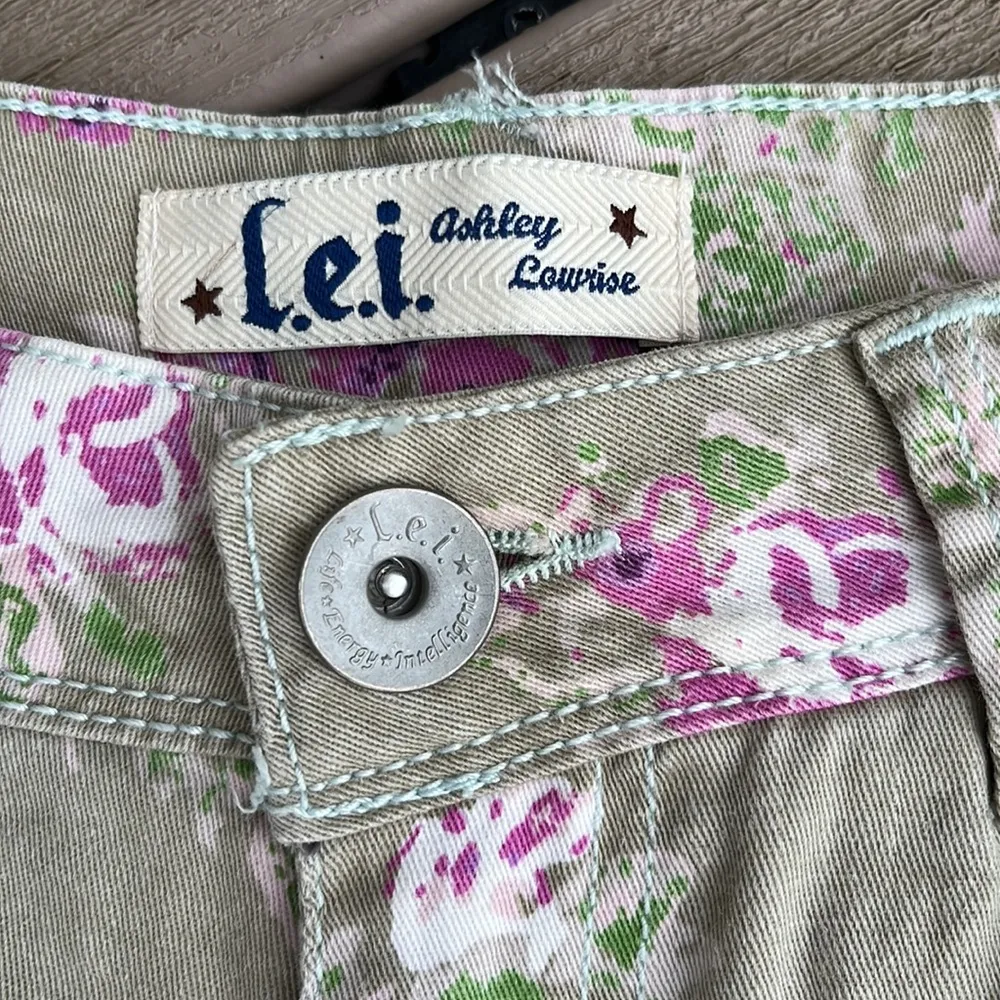 Denim Jean Shorts Lei Ashley Lowrise Womens XS Size 1 - Image 3