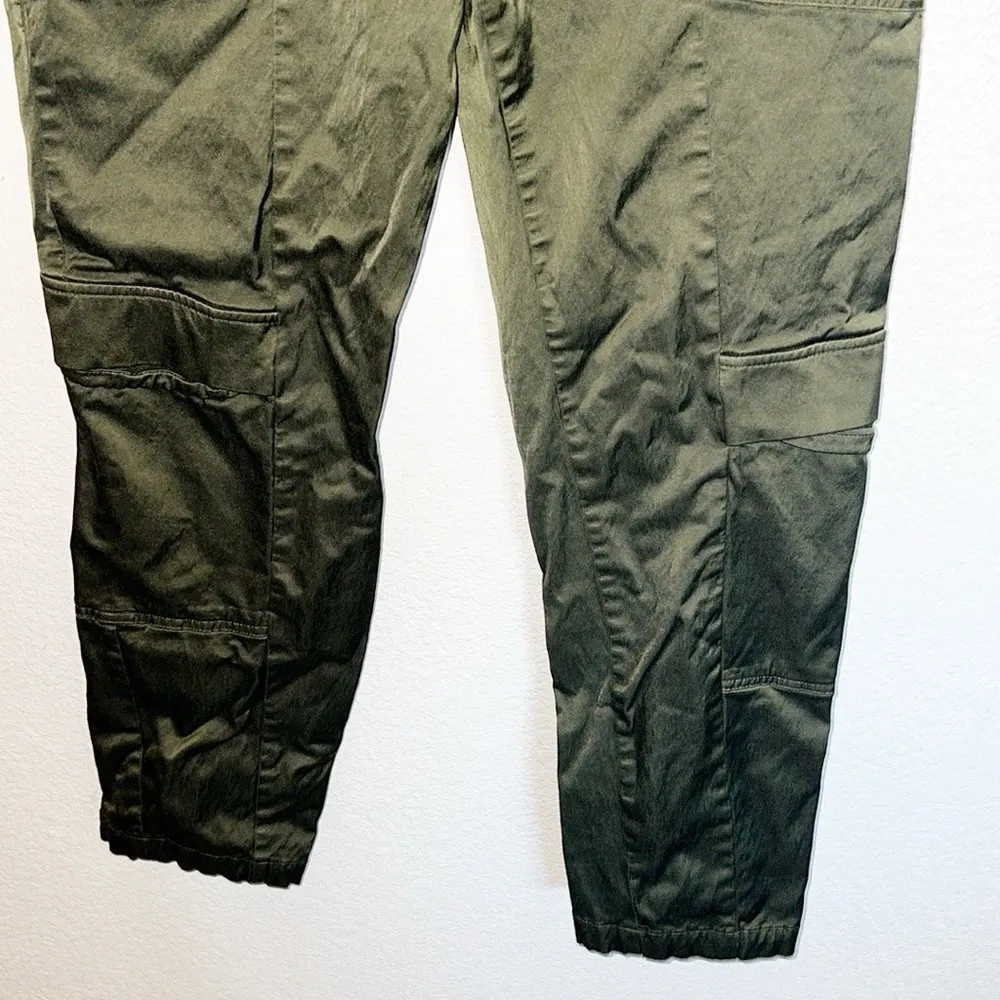 J Brand Olive Green Cotton Blend Satin Cargo Skinny Pants - Image 3