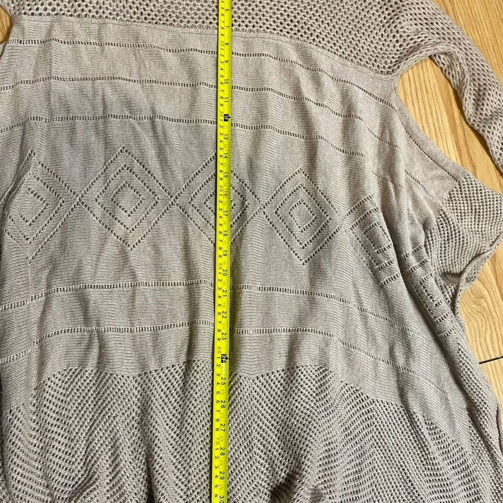 🏷️🏷️Ladies Tan Beige wool blend Duster Herringbone knit cardigan layering - Image 8