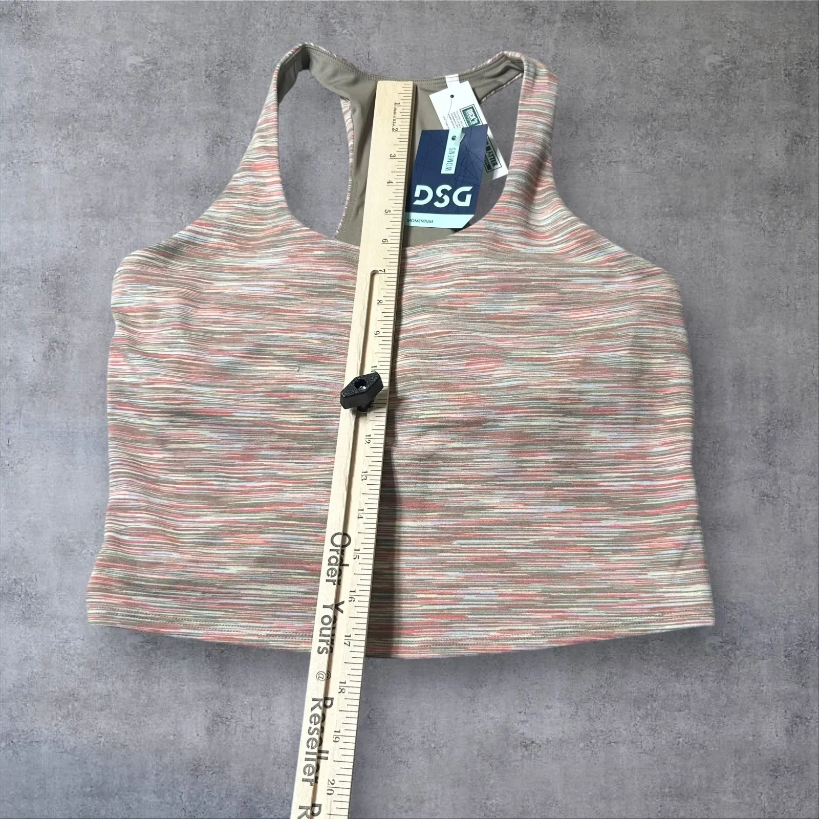 NEW DSG Momentum Crop‎ Tank Top Womens Medium Tan Space Dye Moisture Wicking UV Brown - Image 7