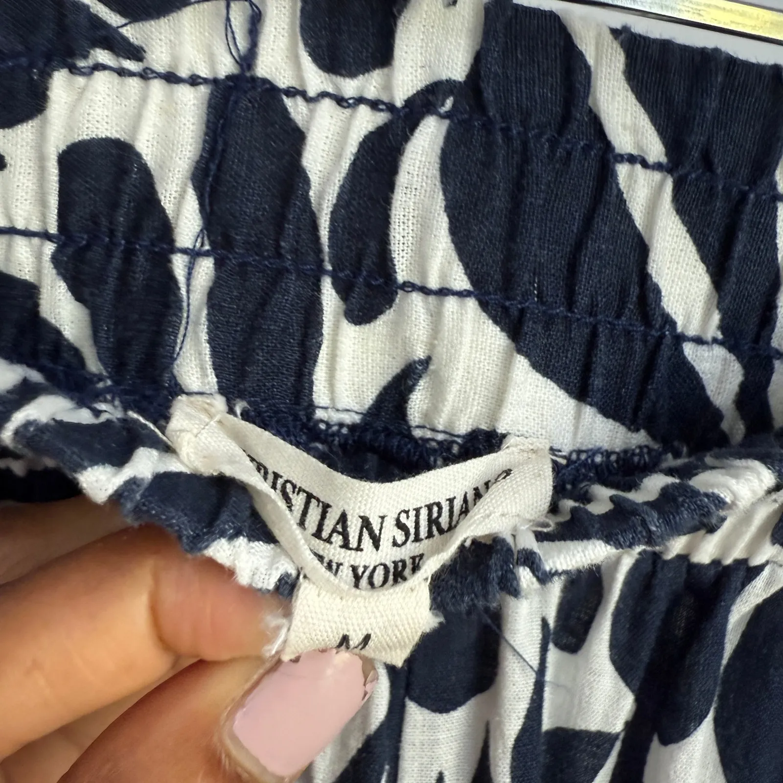 Christian Siriano New York Cropped Wide‎ Leg Pants Resort Costal Floral Print M Black Size M - Image 5