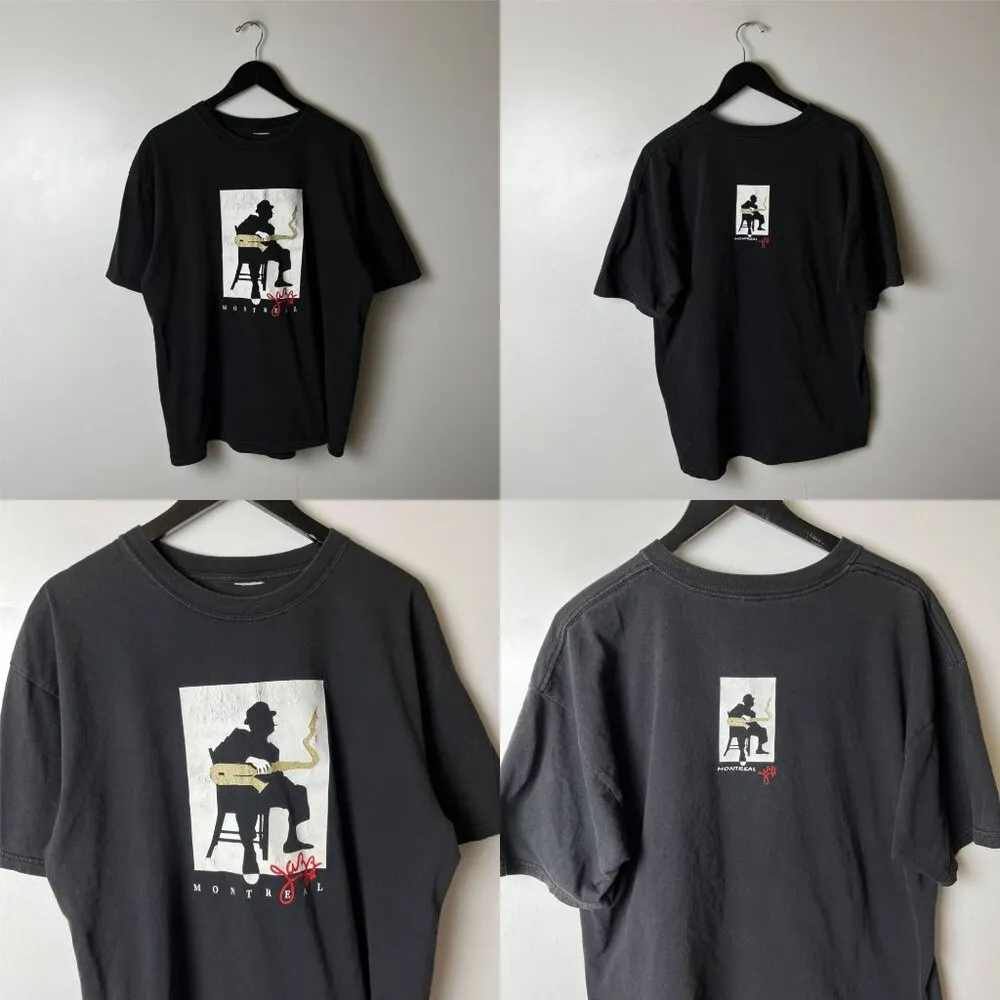 Vintage Montreal Jazz T Shirt Large L Black Graphic Tee - Image 9