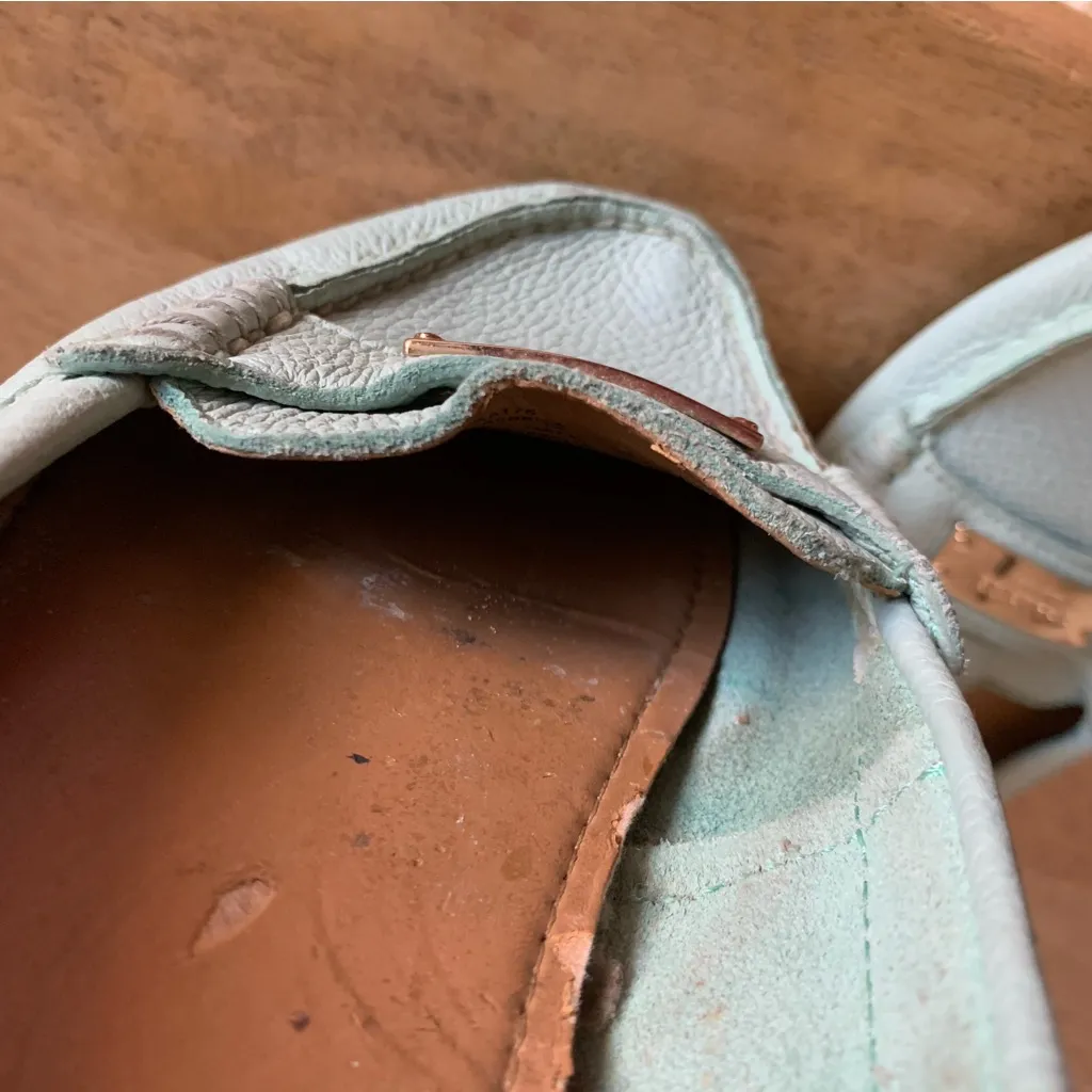 Coach Fredrica Pistachio Mint Green Blue Teal Leather Loafer Flat - Image 7