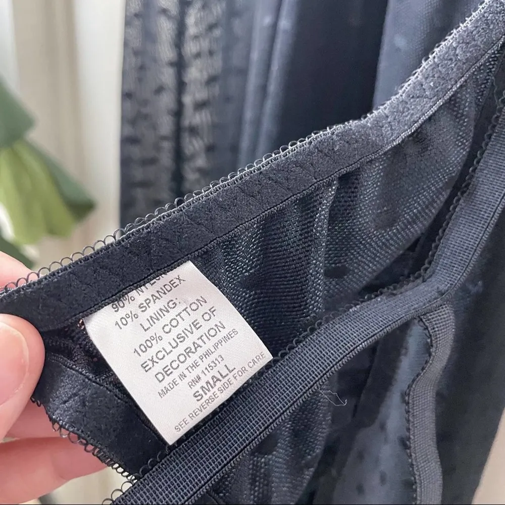 Seductivewear by Cinema Etoile Black Lace Teddy Lingerie Floral Embroidery NWT S - Image 7