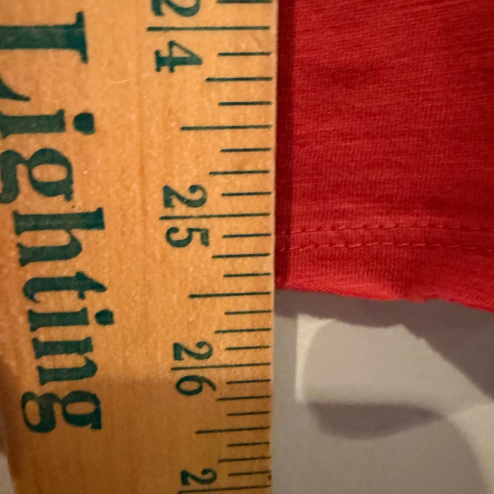 Little Yellow Button Cora Notch Neck Long Sleeve Tee Womens XS Coral Boho Hippie Red - Image 13