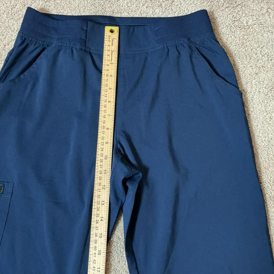 Koi Basics Women Navy Blue Petite Flare Scrub Pants Size Small Medical - Image 6