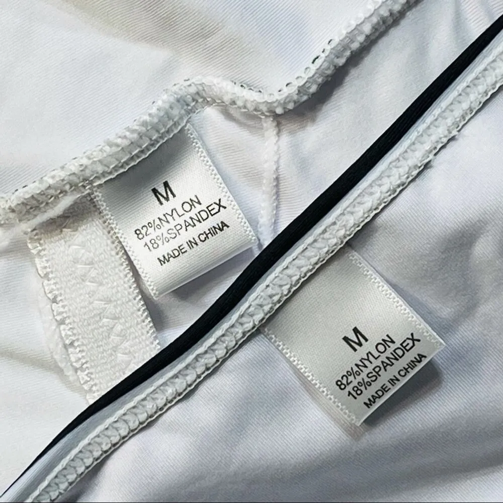 Palm Leaf Ruffled Peplum Tankini Swimsuit with High Waisted Striped Bottoms - Image 8