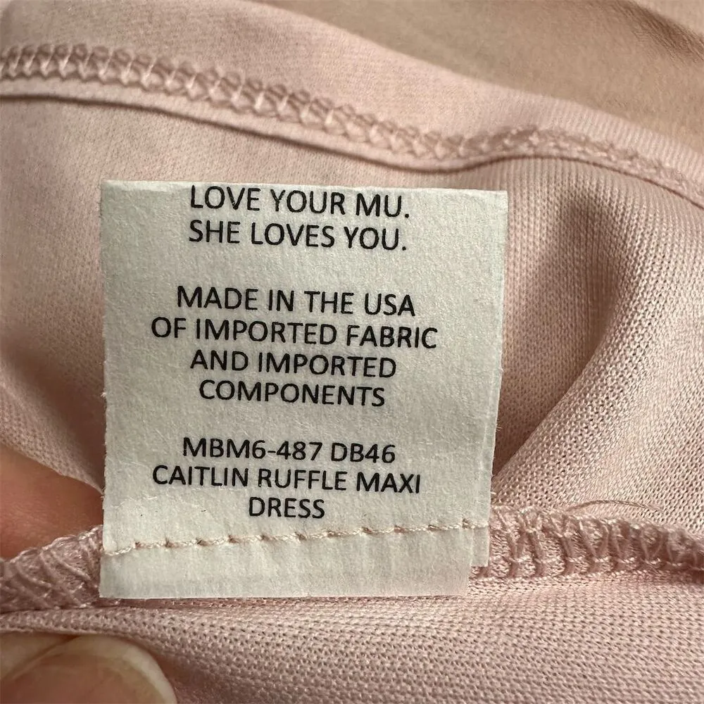 NWT Show Me Your Mumu Caitlin Ruffle Maxi Dress XS Dusty Blush Crisp Formal - Image 12