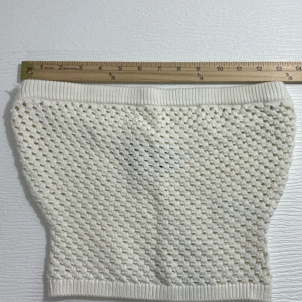 NWT‎ SER.O.YA Blithe Crochet Bandeau Top in Porcelain Ivory Cream Size SMALL - Image 8