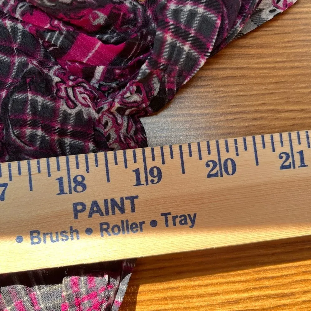 Paisley Multicolored Semi Sheer Blouse M - Image 8