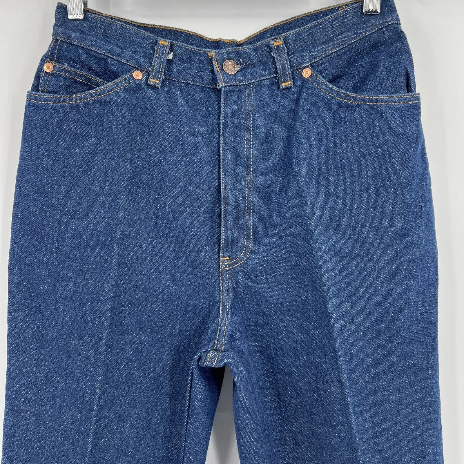 Vintage Levi's White Tab Dark Wash High Rise Straight Leg Jeans 60s 70s Size 29” - Image 3