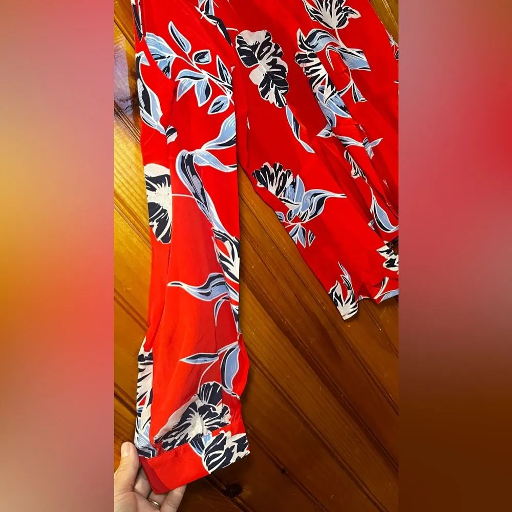 Yumi Kim Love Struck Cold Shoulder Floral Blouse Size M Silk - Image 10