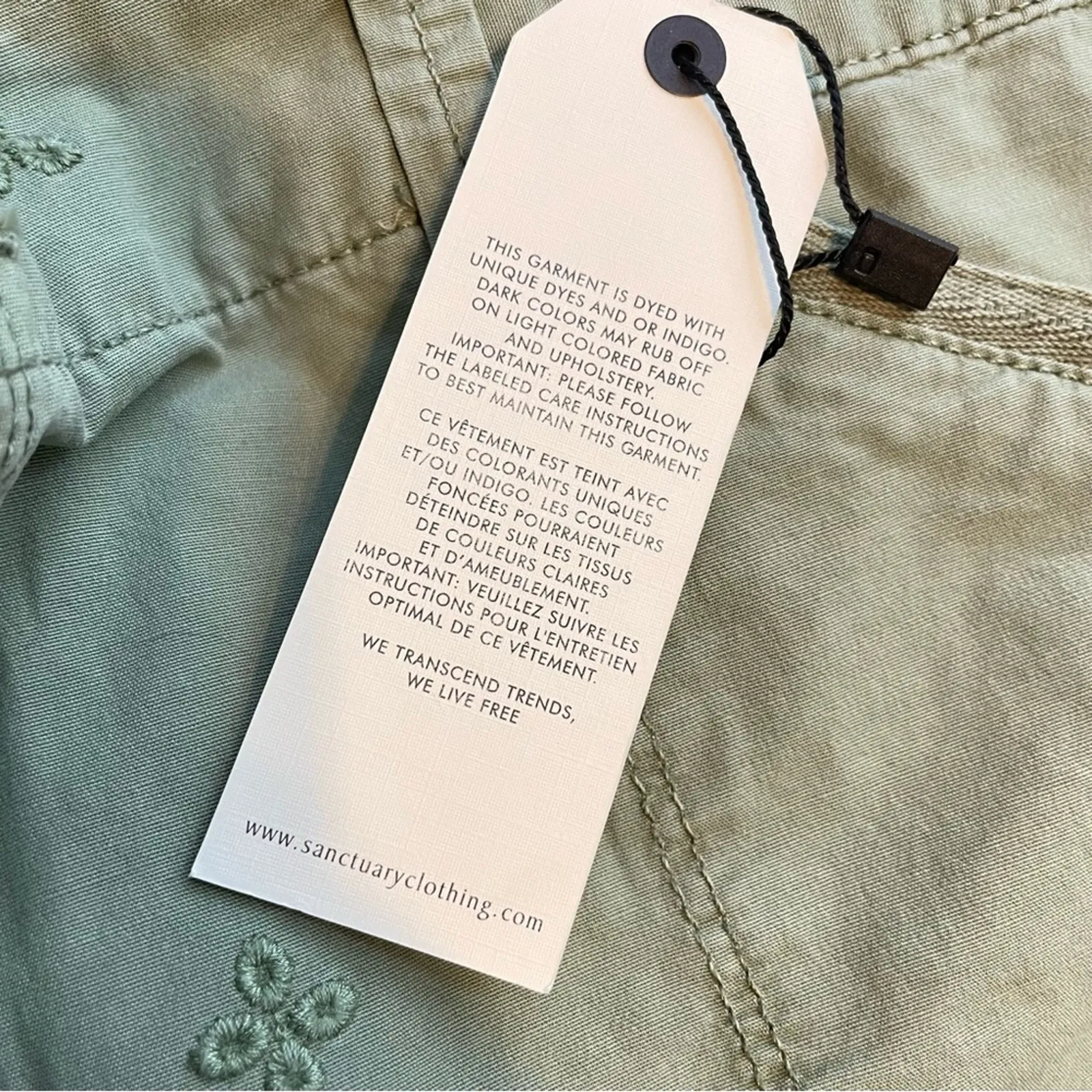 Sanctuary Surplus Olive Army Green Eyelet Cargo Cropped Utility pants 31 new - Image 9