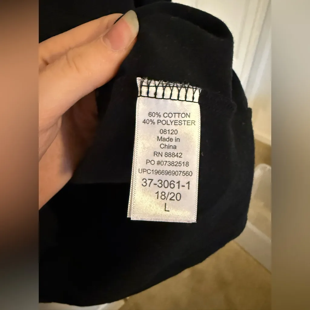 Woman Within Plus Size Holiday Graphic Tee Christmas Trees Black Shirt Large - Image 6