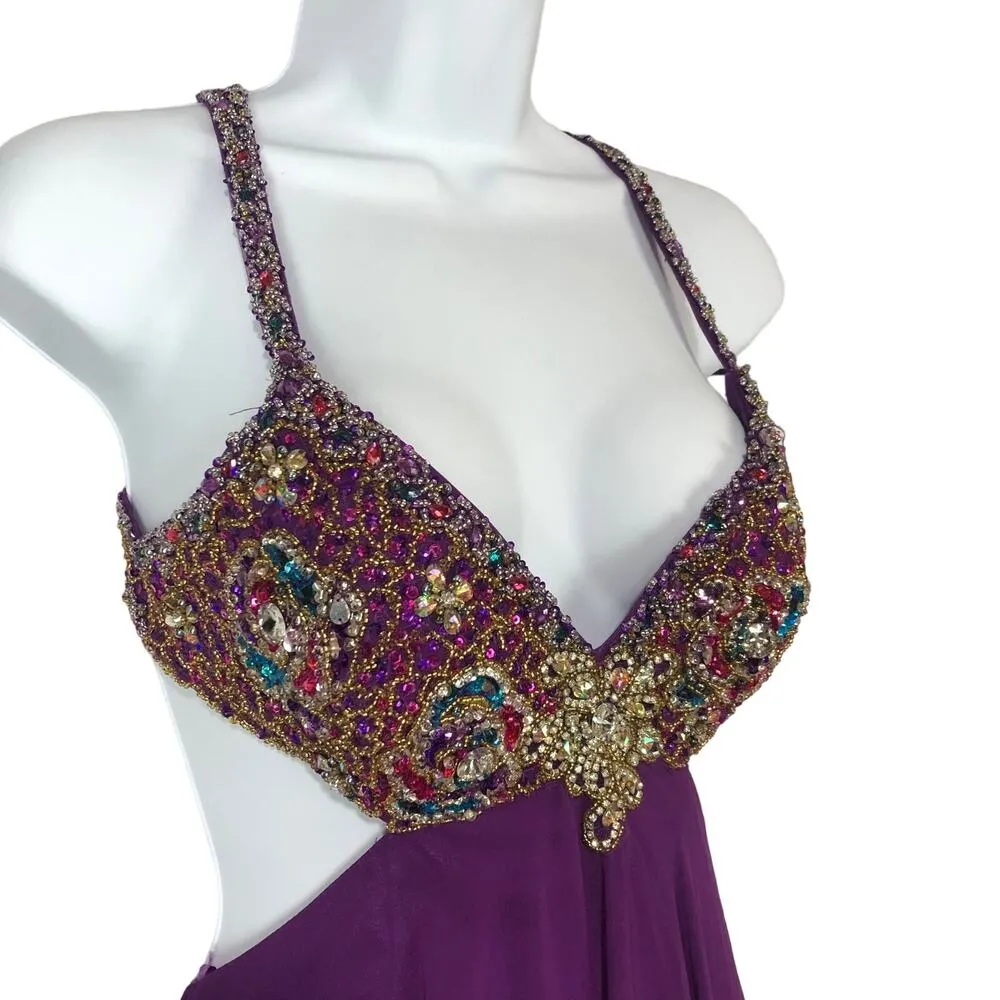 Dave & Johnny sexy side and back cutout with jewels & Sequence purple size 2 - Image 3