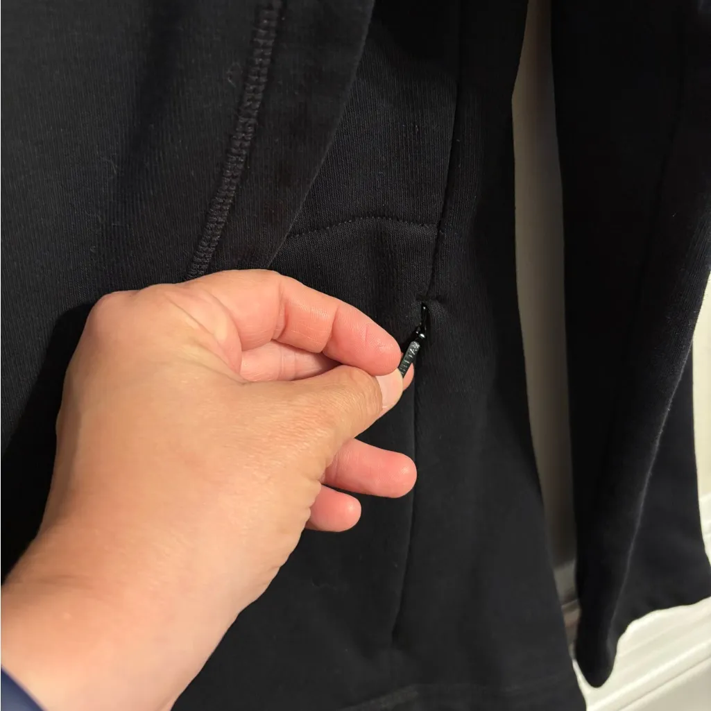 Athleta Black Asymmetrical Zip Jacket X-Small - Image 4