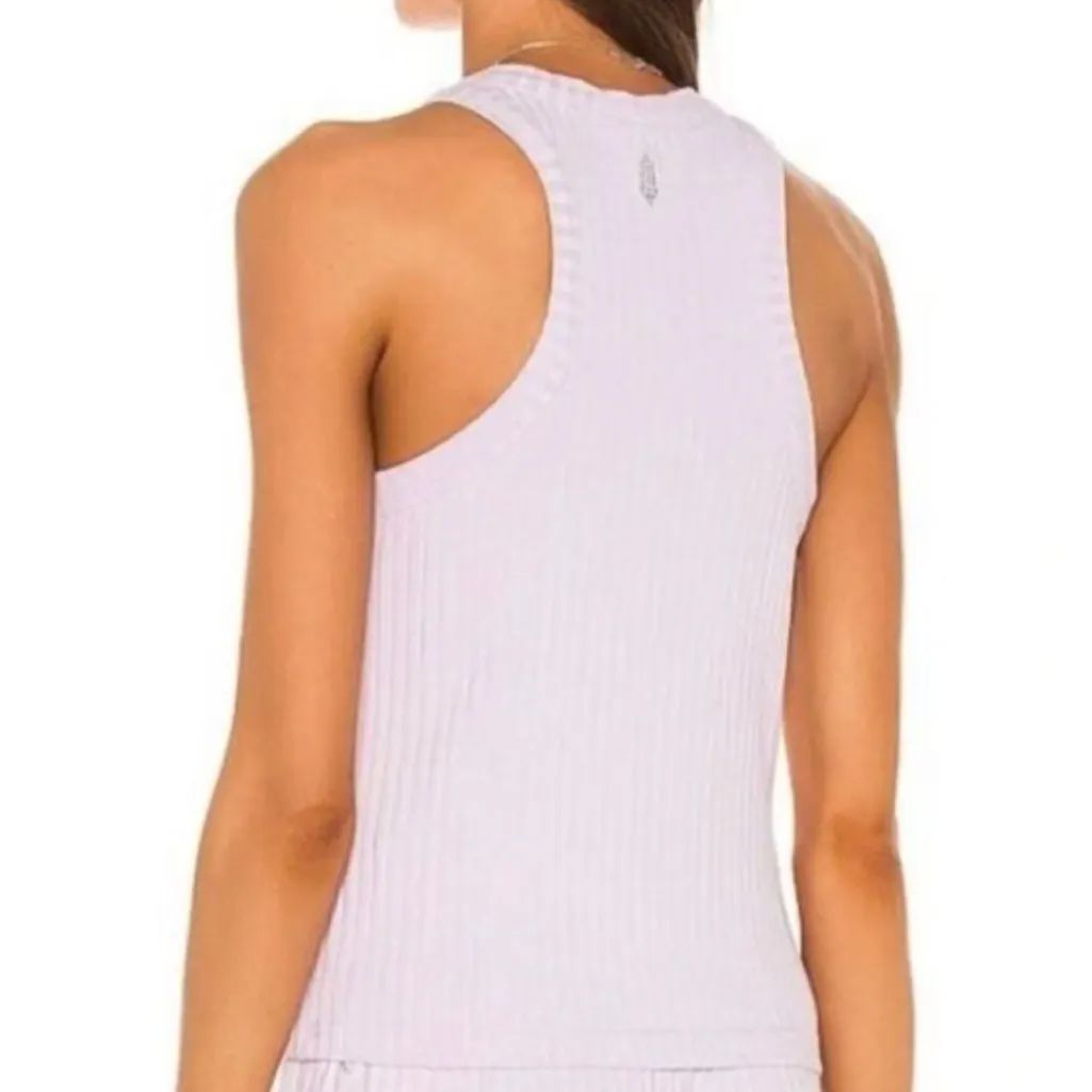 Free People Movement Blissed Out Ribbed Racerback Tank Lilac Purple Size Small - Image 2