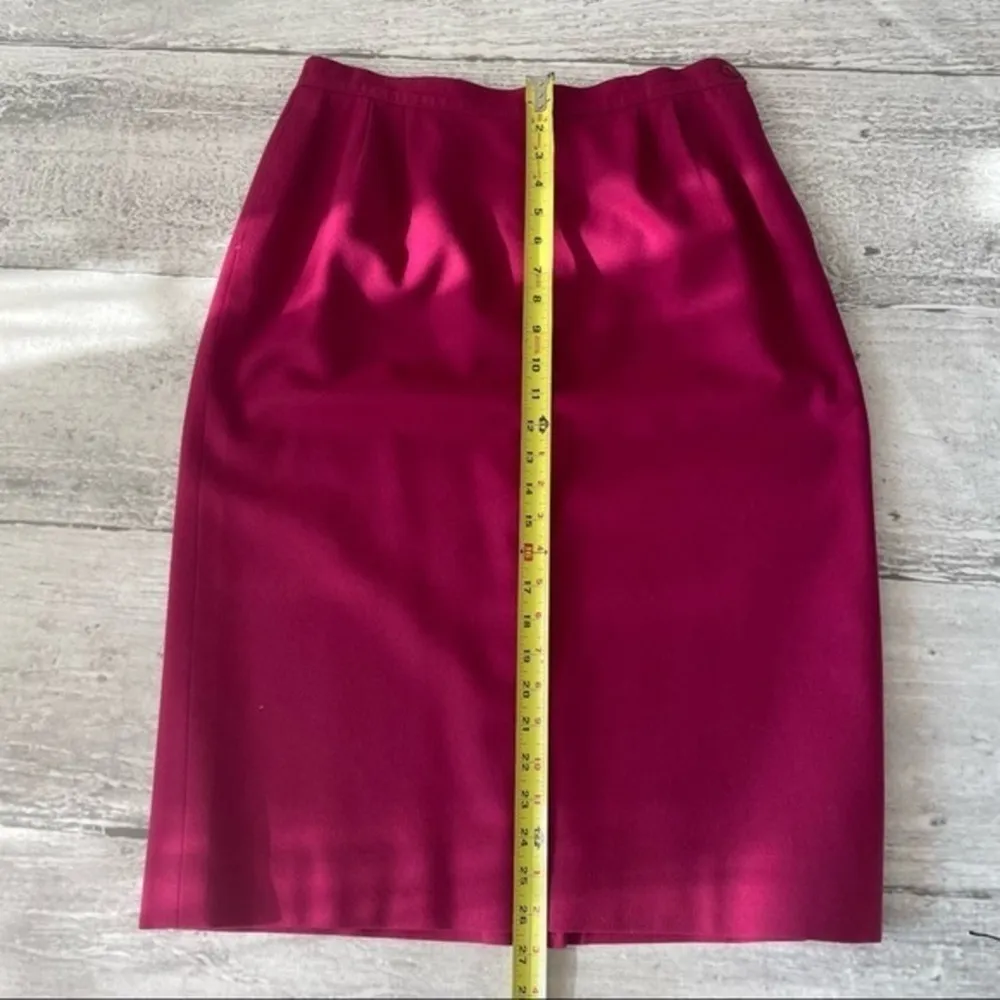 Pendleton Hot Pink Wool Pencil Skirt Waist 30 Lined Business Bachelorette Barbie - Image 3