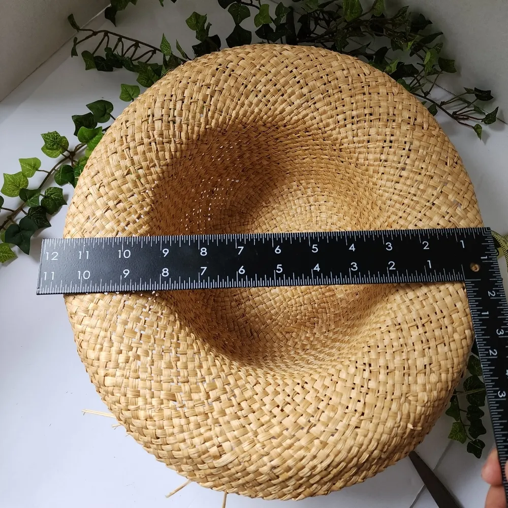 Women's Woven Straw Hat with Fruit Accent Tan - Image 8