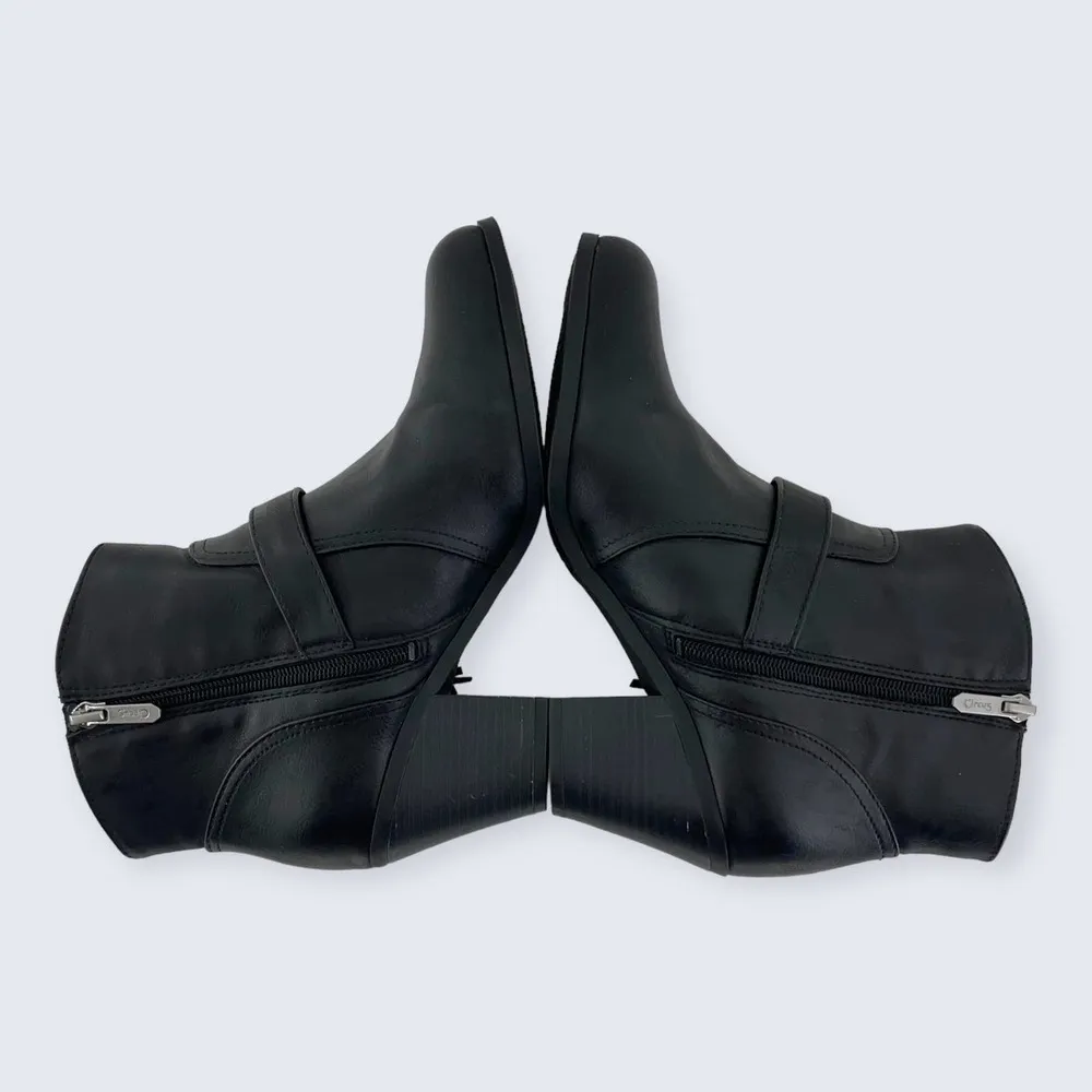 Circus Sam Edelman Leah Black Leather Fringe Buckle 3" Block Heel Ankle Boot 9.5 - Image 6