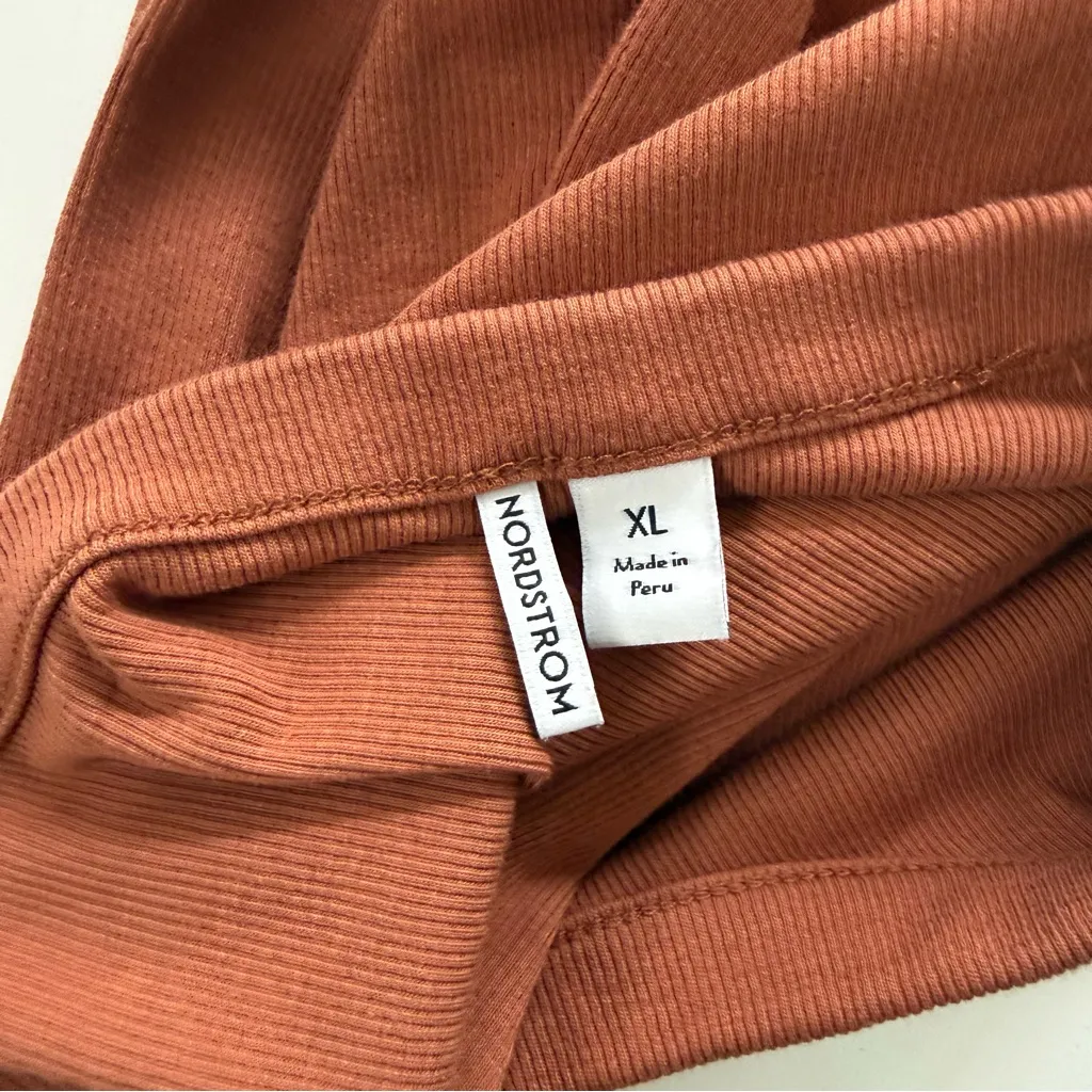 Nordstrom  Ribbed Stretch Pima Cotton Long Sleeved Tee size XL - Image 7