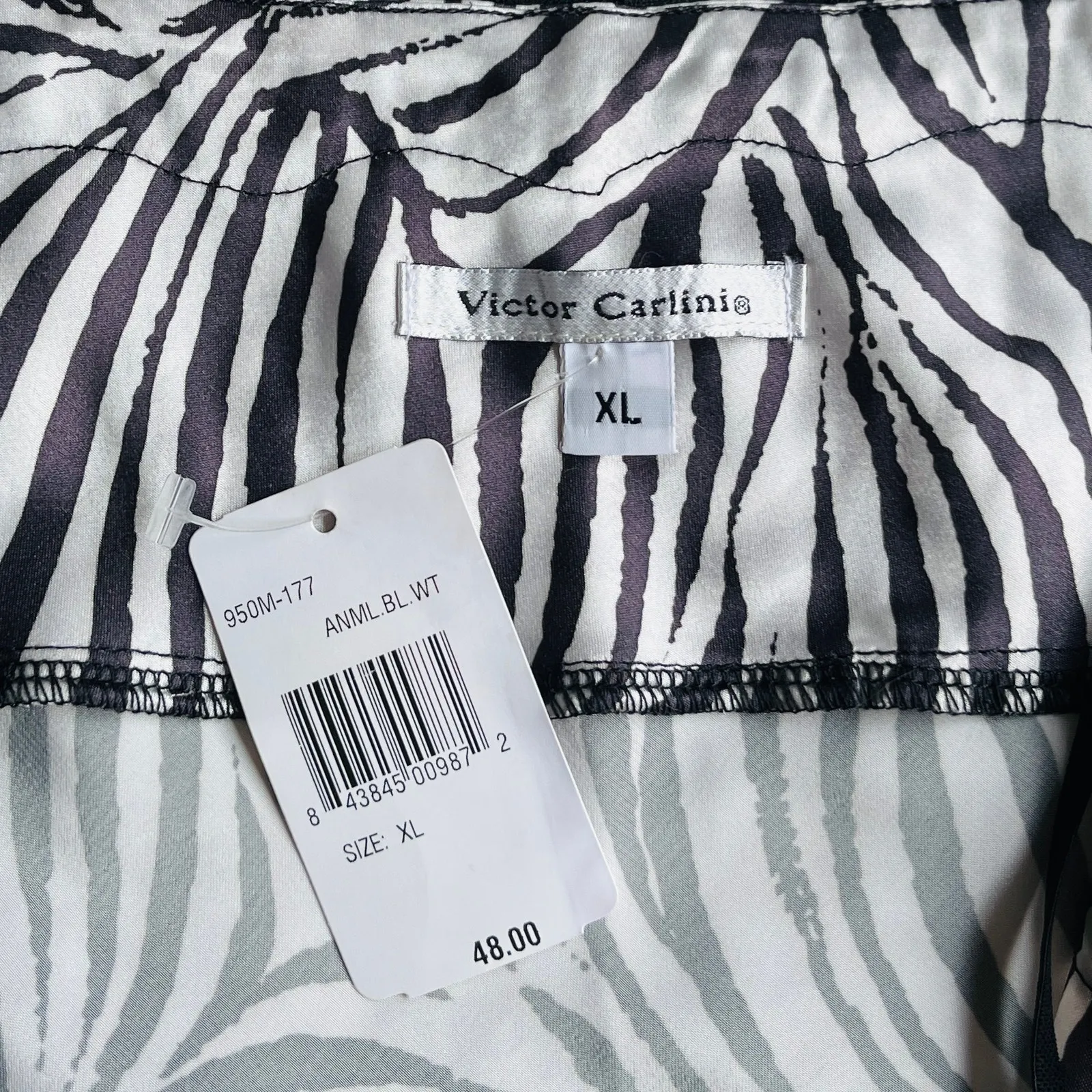 NWT VTG 90s Victor Carlini | Zebra Print Lace Trim Cami | XL | Going Out Top Black - Image 11