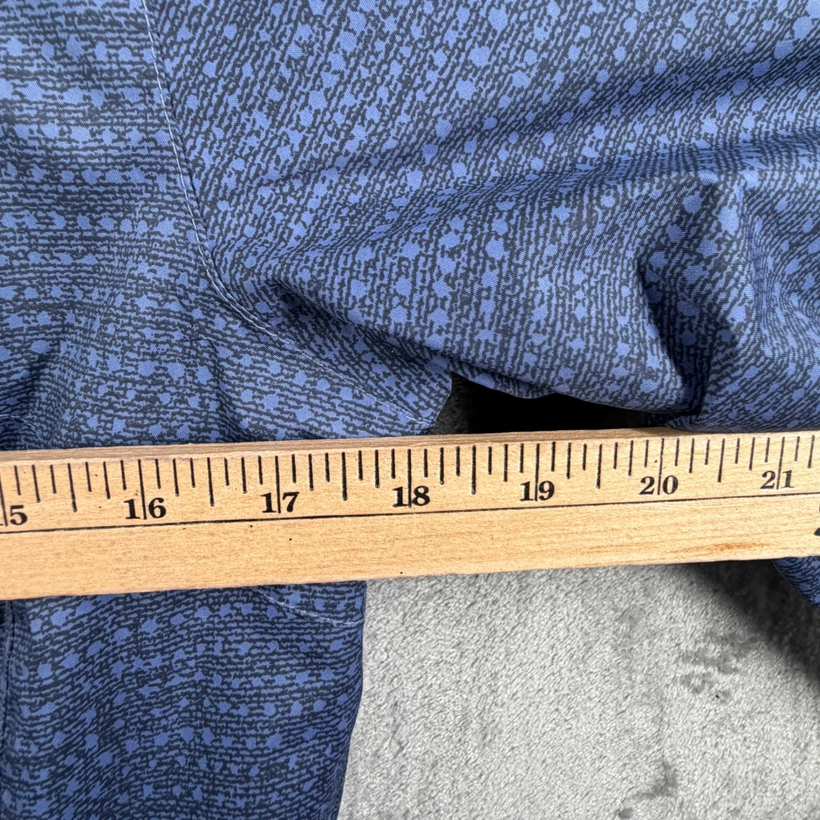 Columbia Omni-Tech Waterproof Rain Jacket Small Blue Pattern Hooded Shell Parka - Image 13