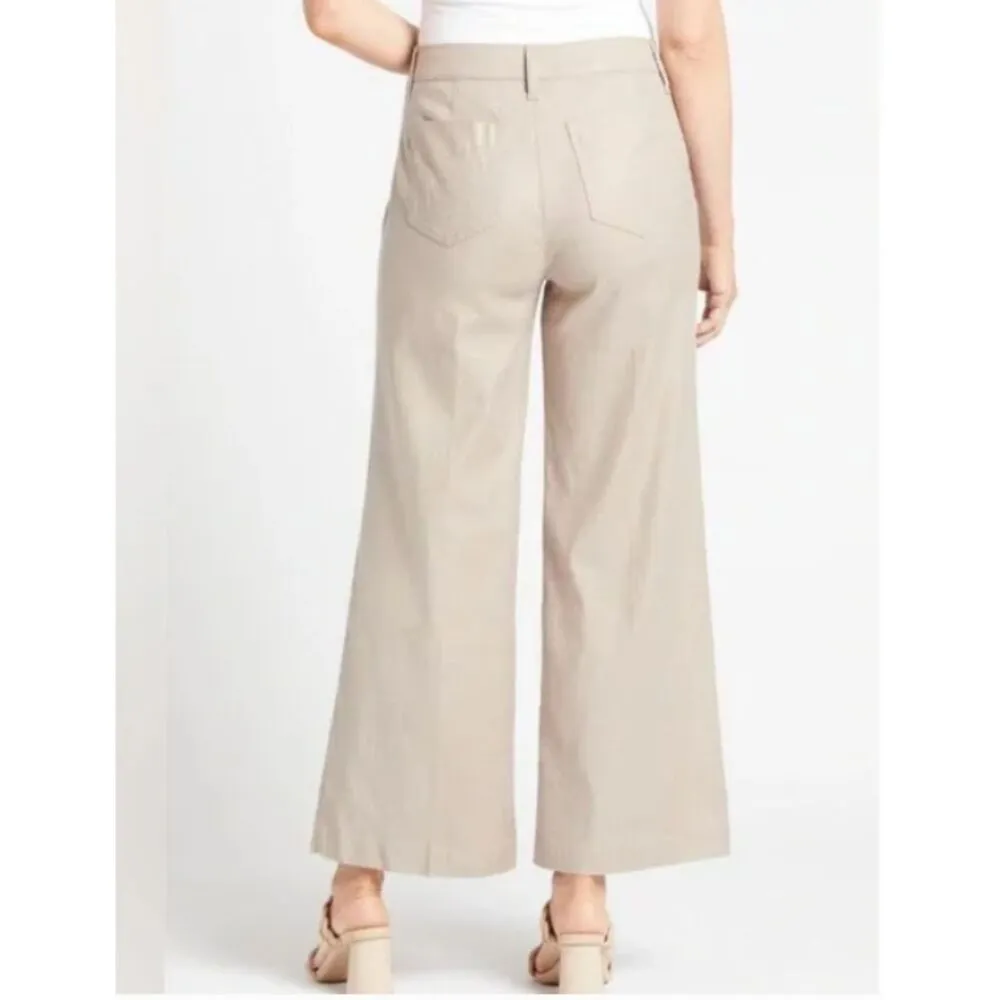 Evereve Beth Wide Leg Pants Pockets  Linen Blend Safari Sz 31 - Image 14