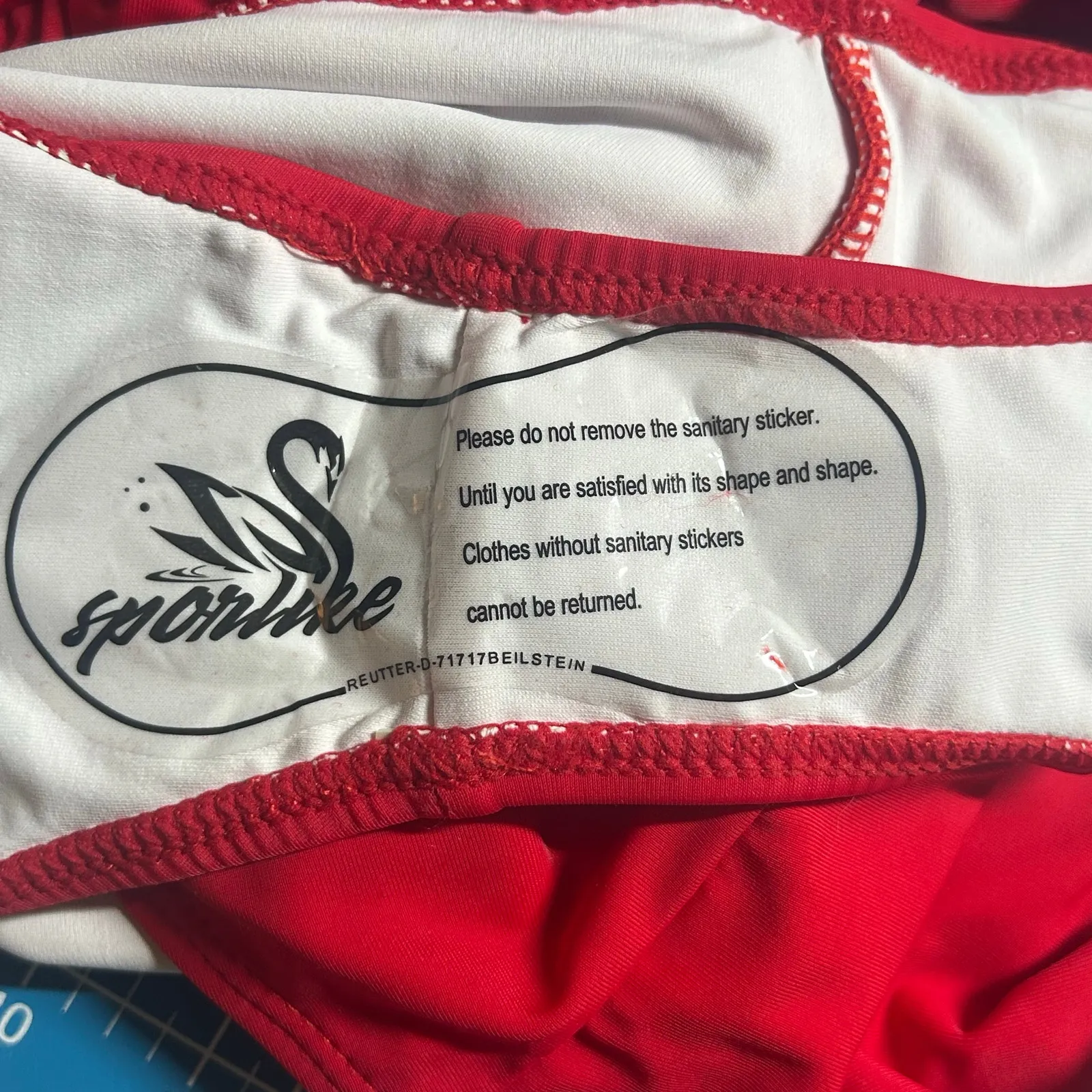 Sporlike High Waisted Ruffle Tie Red Adjustable Two - Image 9