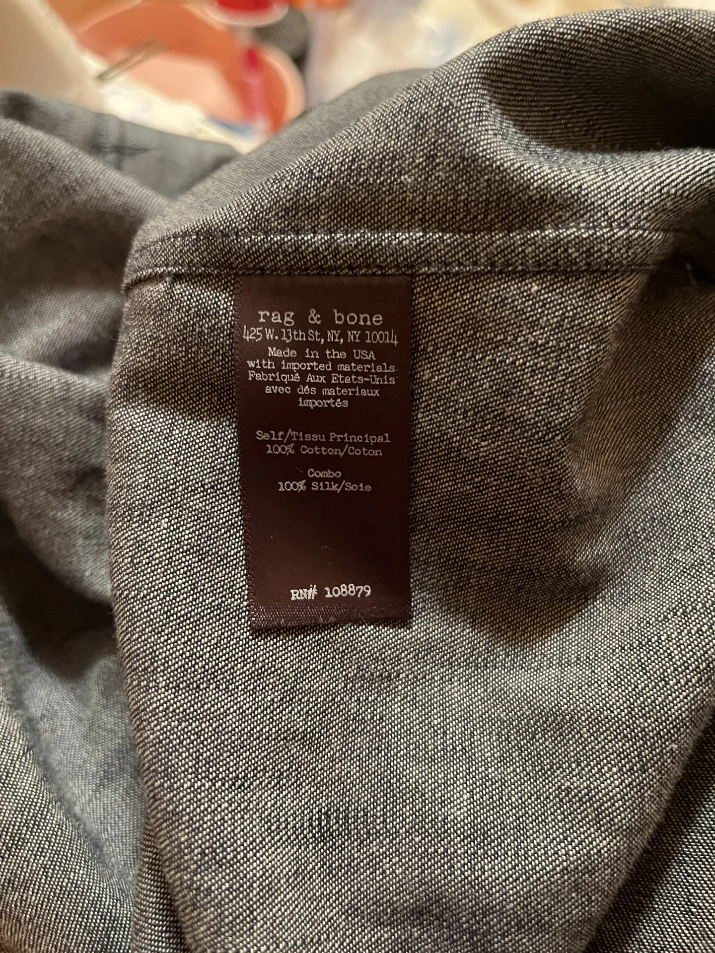 Rag & Bone Kacy Chambray Denim Off-Shoulder Top - Image 8