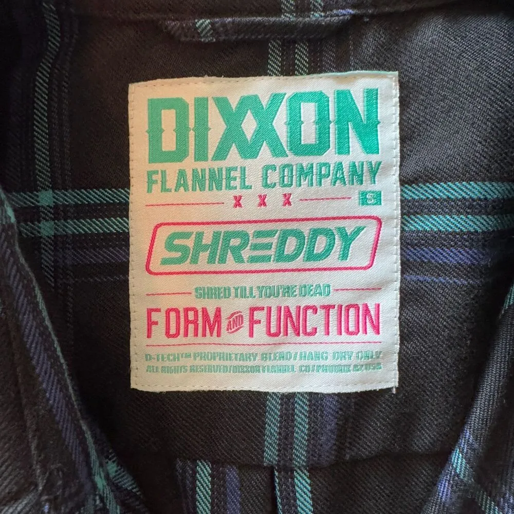 Dixxon | "The Shreddy" Teal & Black Long Sleeve Women's Flannel Size Small - Image 6