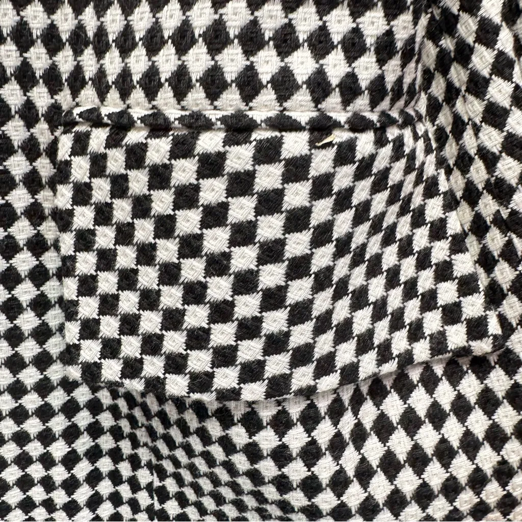 Vintage Black & White Checked Blazer Button Front Notched Collar Morgan Miller Size 18 - Image 4