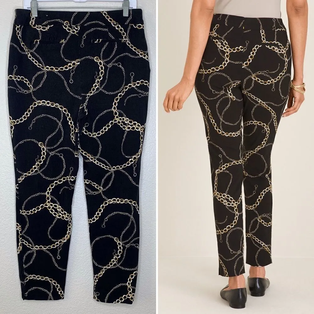 Chico’s Women’s Size 10 Brigitte Chain-Print Ankle Pants - Image 7
