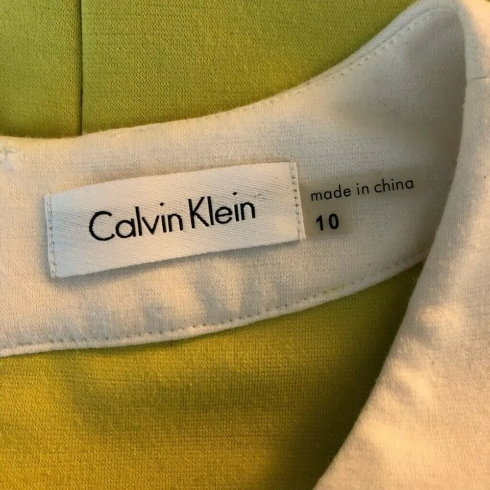 Calvin Klein Womens A-Line Dress Yellow Black 10 - Image 6
