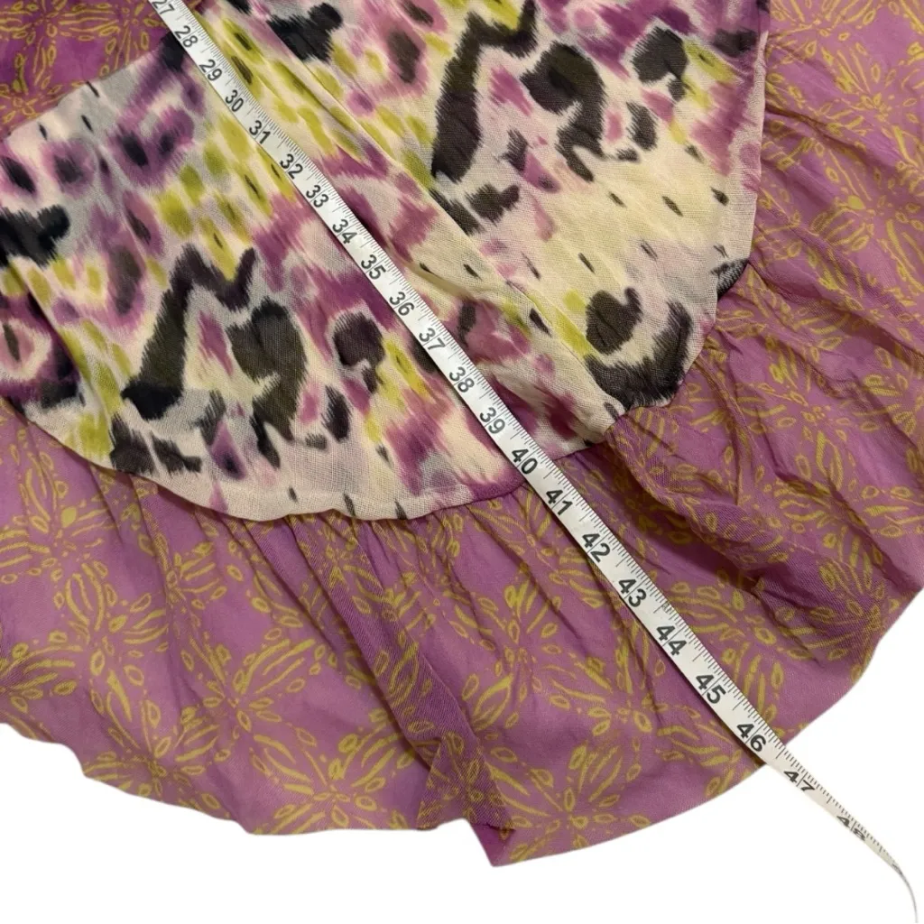 Anthropologie Lilka Watercolor Travel Beach High/Low Strapless Midi Dress - Image 9