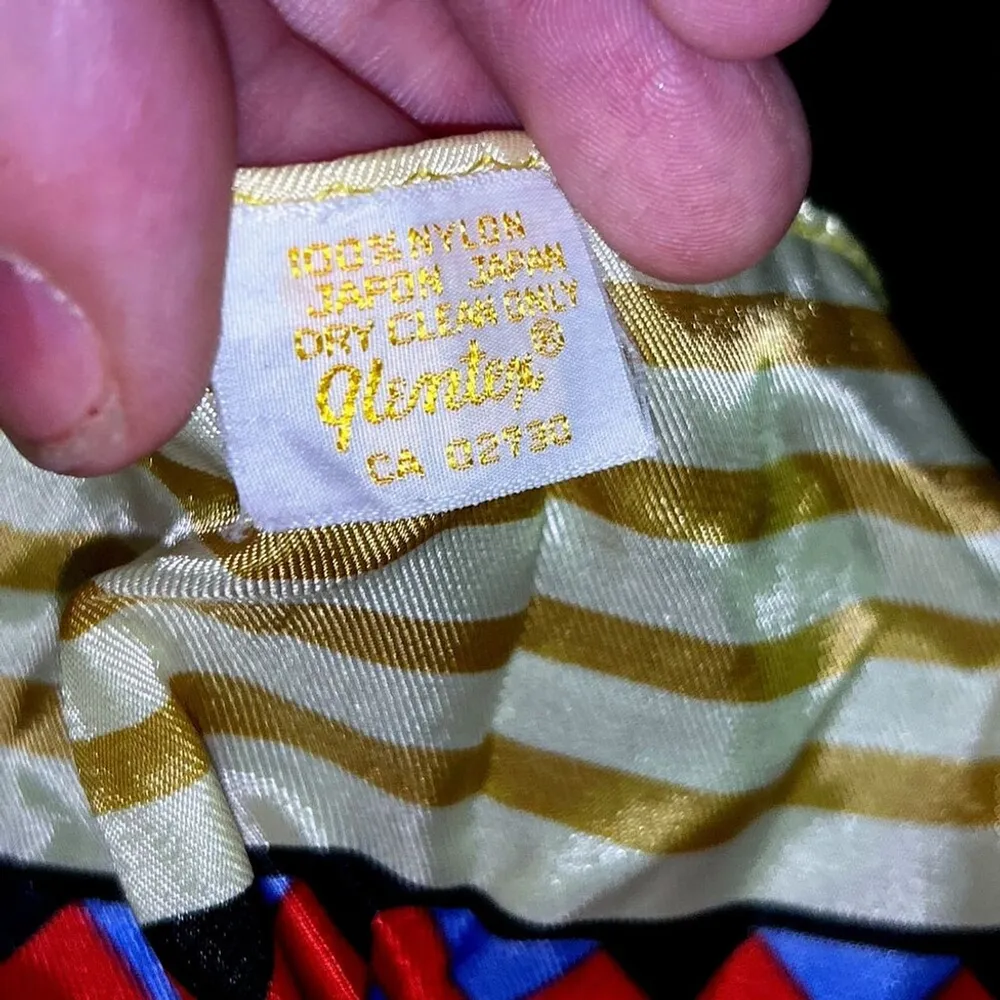 Vintage Glentex Striped Scarf 100% Nylon Made in Japan Gold - Image 3