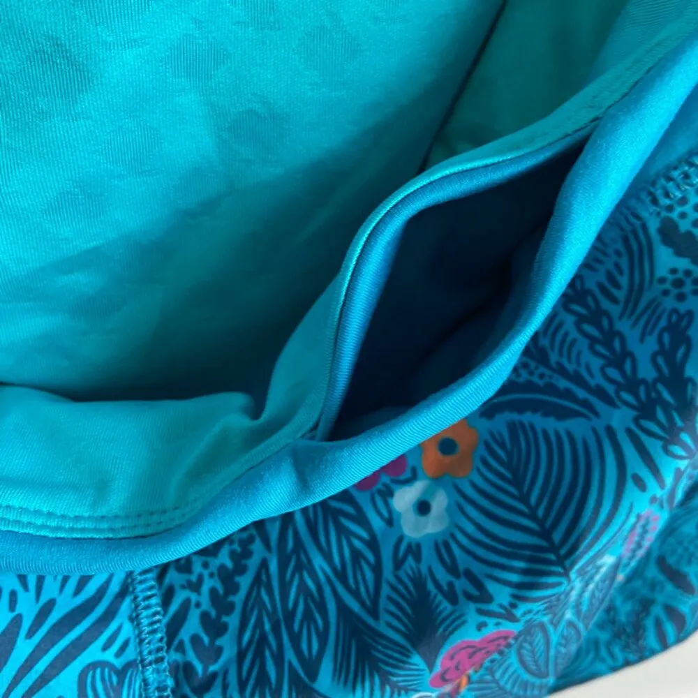 NWT Rabbit Peacock Blue Floral Hopper 4" Shorts Size XL - Image 8