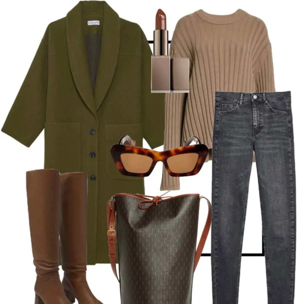 Kate Spade  New York Green Wool Twill Double-Breasted Coat size Large - Image 13